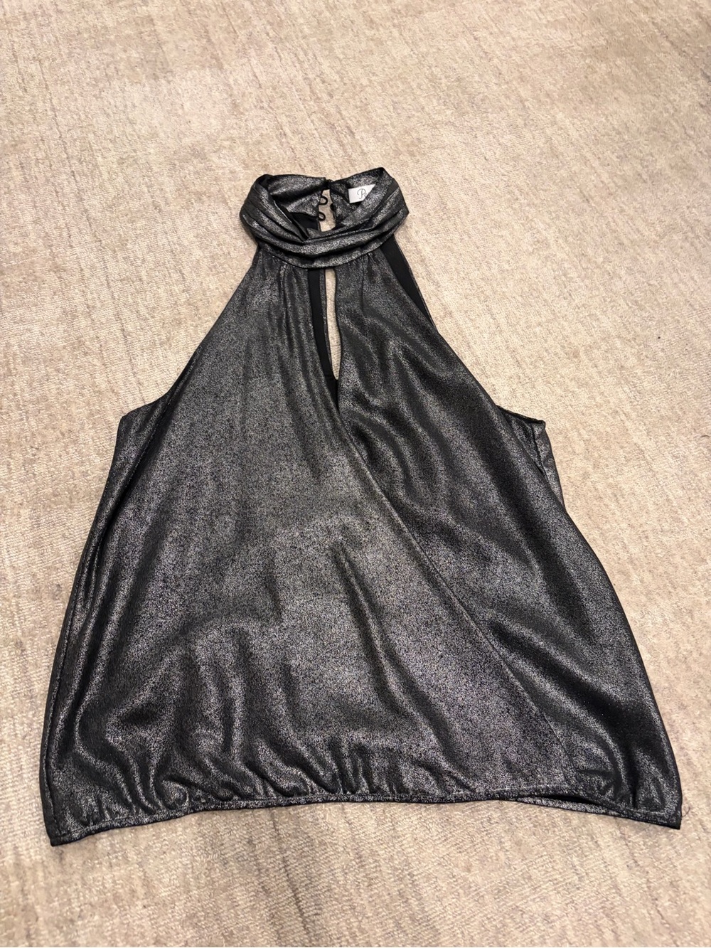 Parker Metallic Black Halter Camisole